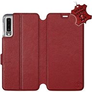 Flip case for Samsung Galaxy A7 2018 - Dark Red - Leather - Dark Red Leather - Phone Cover