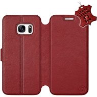 Flip case for Samsung Galaxy S7 - Dark Red - Leather - Dark Red Leather - Phone Cover
