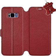 Flip case for Samsung Galaxy S8 - Dark Red - Leather - Dark Red Leather - Phone Cover