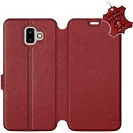 Flip case for Samsung Galaxy J6 Plus 2018 - Dark Red - Leather - Dark Red Leather - Phone Cover