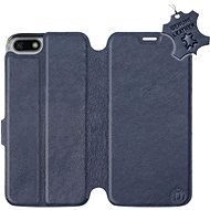 Flip case for Honor 7S - Blue - leather - Blue Leather - Phone Cover