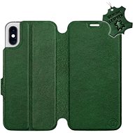 Flip mobile case Apple iPhone XS - Green - leather - Green Leather - Phone Cover