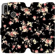 Flip case for mobile Huawei P Smart 2019 - VD02S Flowers on black - Phone Cover