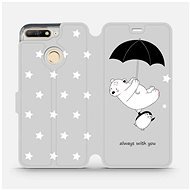 Flip mobile phone case Huawei Y6 Prime 2018 - MH08P Bear and penguin - always with you - Phone Cover