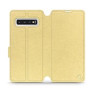 Flip case for Samsung Galaxy S10 in Gold&Gray with grey interior - Phone Cover