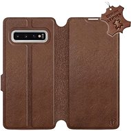 Flip case for Samsung Galaxy S10 - Brown - Leather - Brown Leather - Phone Cover