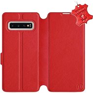Flip case for Samsung Galaxy S10 - Red - leather - Red Leather - Phone Cover