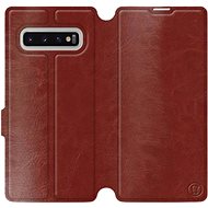 Flip case for Samsung Galaxy S10 Plus in Brown&Gray with grey interior - Phone Cover