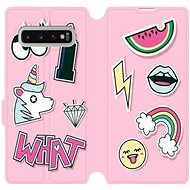 Flip case for Samsung Galaxy S10 Plus - M129S Pink WHAT - Phone Cover