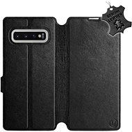 Flip case for Samsung Galaxy S10 Plus - Black - Leather - Black Leather - Phone Cover