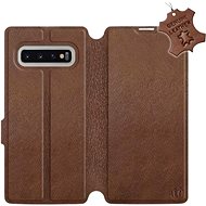 Flip case for Samsung Galaxy S10 Plus - Brown - Leather - Brown Leather - Phone Cover