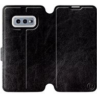 Flip case for Samsung Galaxy S10e in Black & Orange with orange interior - Phone Cover