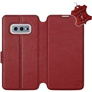 Flip case for Samsung Galaxy S10e - Dark Red - Leather - Dark Red Leather - Phone Cover