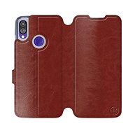Flip case for Xiaomi Redmi Note 7 in Brown&Gray with grey interior - Phone Cover