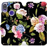 Flip case for Xiaomi Redmi Note 7 - VD07S Roses and flowers on black background - Phone Cover