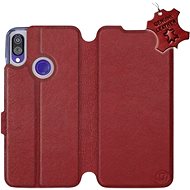Flip case for Xiaomi Redmi Note 7 - Dark Red - Dark Red Leather - Phone Cover