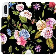 Flip case for Samsung Galaxy A50 - VD07S Roses and flowers on black background - Phone Cover