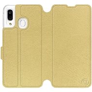 Flip case for Samsung Galaxy A40 in Gold&Gray with grey interior - Phone Cover