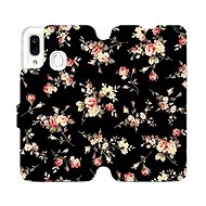 Flip case for Samsung Galaxy A40 - VD02S Flowers on black - Phone Cover