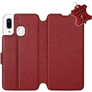 Flip case for Samsung Galaxy A40 - Dark Red - Leather - Dark Red Leather - Phone Cover