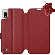 Flip case for Samsung Galaxy A10 - Dark Red - Leather - Dark Red Leather - Phone Cover