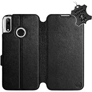 Flip case for Huawei Y7 2019 - Black - Leather - Black Leather - Phone Cover