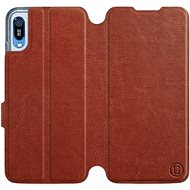 Flip case for Huawei Y6 2019 in Brown&Gray with grey interior - Phone Cover