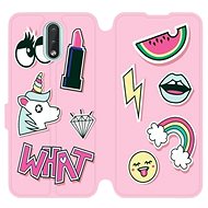 Flip mobile phone case Nokia 3.2 - M129S Pink WHAT - Phone Cover