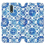 Flip mobile phone case Nokia 3.2 - ME05P Blue tiles with flowers - Phone Cover