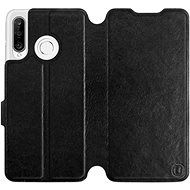 Flip case for Huawei P30 Lite in Black & Orange with orange interior - Phone Cover