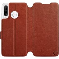 Flip case for Huawei P30 Lite in Brown&Gray with grey interior - Phone Cover