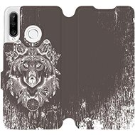 Flip case for mobile Huawei P30 Lite - V064P Wolf and dream catcher - Phone Cover