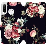 Flip case for mobile Huawei P30 Lite - VD11P Rose on black - Phone Cover