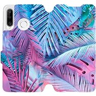 Flip case for Huawei P30 Lite - MG10S Purple and blue leaves - Phone Cover