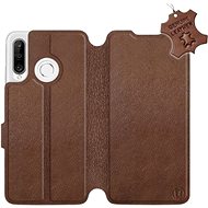 Flip case for mobile Huawei P30 Lite - Brown - leather - Brown Leather - Phone Cover