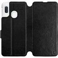 Flip case for Samsung Galaxy A20e in Black & Orange with orange interior - Phone Cover