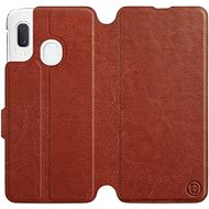 Flip case for Samsung Galaxy A20e in Brown&Gray with grey interior - Phone Cover