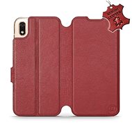 Flip case for Huawei Y5 2019 - Dark Red - Leather - Dark Red Leather - Phone Cover
