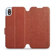Flip case for Xiaomi Redmi 7A in Brown&Gray with grey interior - Phone Cover