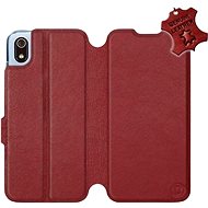 Flip case for Xiaomi Redmi 7A - Dark Red - Leather - Dark Red Leather - Phone Cover