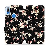 Flip case for mobile Huawei P Smart Z - VD02S Flowers on black - Phone Cover