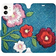 Flip mobile phone case Apple iPhone 11 - MD05P Denim flowers - Phone Cover