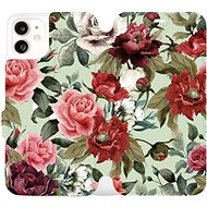 Flip case for Apple iPhone 11 - MD06P Roses and flowers on light green background - Phone Cover