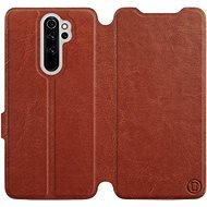 Flip case for Xiaomi Redmi Note 8 Pro in Brown&Gray with grey interior - Phone Cover