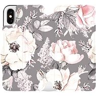 Flip case for Apple iPhone X - MX06S Flowers on grey background - Phone Cover