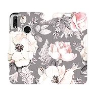 Flip mobile phone case Huawei Y7 2019 - MX06S Flowers on grey background - Phone Cover
