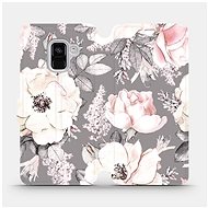 Flip mobile phone case Samsung Galaxy A8 2018 - MX06S Flowers on grey background - Phone Cover