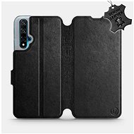 Flip mobile phone case Huawei Nova 5T - Black - Leather - Black Leather - Phone Cover