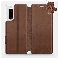 Flip case for Sony Xperia 5 - Brown - Leather - Brown Leather - Phone Cover