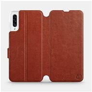 Flip case for Samsung Galaxy A30s in Brown & Orange with orange interior - Phone Cover